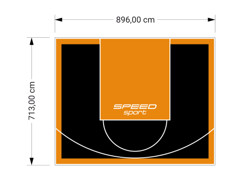 64M2/713X896CM CZARNO-POMARAŃCZOWE BOISKO DO KOSZYKÓWKI SPEEDSPORT HEXA POWER PRO
