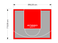64M2/713X896CM SZARO-CZERWONE BOISKO DO KOSZYKÓWKI SPEEDSPORT HEXA POWER PRO