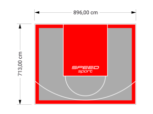 64M2/713X896CM SZARO-CZERWONE BOISKO DO KOSZYKÓWKI SPEEDSPORT HEXA POWER PRO