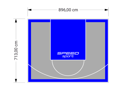 64M2/713X896CM SZARO-NIEBIESKIE BOISKO DO KOSZYKÓWKI SPEEDSPORT HEXA POWER PRO