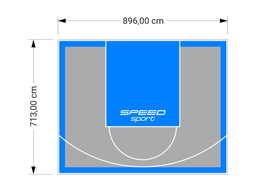 64M2/713X896CM SZARO-BŁĘKITNE BOISKO DO KOSZYKÓWKI SPEEDSPORT HEXA POWER PRO