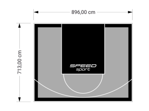 64M2/713X896CM SZARO-CZARNE BOISKO DO KOSZYKÓWKI SPEEDSPORT HEXA POWER PRO