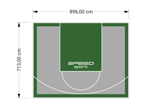 64M2/713X896CM SZARO-ZIELONE BOISKO DO KOSZYKÓWKI SPEEDSPORT HEXA POWER PRO