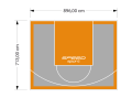 64M2/713X896CM SZARO-POMARAŃCZOWE BOISKO DO KOSZYKÓWKI SPEEDSPORT HEXA POWER PRO