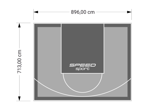 64M2/713X896CM SZARO-GRAFITOWE BOISKO DO KOSZYKÓWKI SPEEDSPORT HEXA POWER PRO