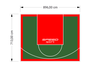 64M2/713X896CM ZIELONO-CZERWONE BOISKO DO KOSZYKÓWKI SPEEDSPORT HEXA POWER PRO