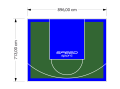 64M2/713X896CM ZIELONO-NIEBIESKIE BOISKO DO KOSZYKÓWKI SPEEDSPORT HEXA POWER PRO