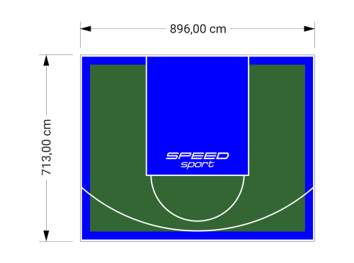 64M2/713X896CM ZIELONO-NIEBIESKIE BOISKO DO KOSZYKÓWKI SPEEDSPORT HEXA POWER PRO