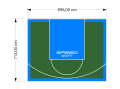 64M2/713X896CM ZIELONO-BŁĘKITNE BOISKO DO KOSZYKÓWKI SPEEDSPORT HEXA POWER PRO