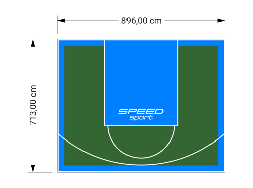 64M2/713X896CM ZIELONO-BŁĘKITNE BOISKO DO KOSZYKÓWKI SPEEDSPORT HEXA POWER PRO
