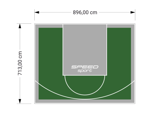 64M2/713X896CM ZIELONO-SZARE BOISKO DO KOSZYKÓWKI SPEEDSPORT HEXA POWER PRO
