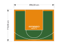 64M2/713X896CM ZIELONO-POMARAŃCZOWE BOISKO DO KOSZYKÓWKI SPEEDSPORT HEXA POWER PRO
