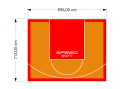 64M2/713X896CM POMARAŃCZOWO-CZERWONE BOISKO DO KOSZYKÓWKI SPEEDSPORT HEXA POWER PRO