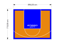 64M2/713X896CM POMARAŃCZOWO-NIEBIESKIE BOISKO DO KOSZYKÓWKI SPEEDSPORT HEXA POWER PRO