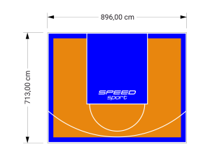 64M2/713X896CM POMARAŃCZOWO-NIEBIESKIE BOISKO DO KOSZYKÓWKI SPEEDSPORT HEXA POWER PRO
