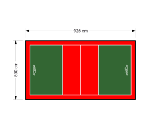 46M2/926x500CM ZIELONO-CZERWONE BOISKO DO SIATKÓWKI SPEEDSPORT HEXA POWER PRO