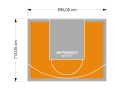 64M2/713X896CM POMARAŃCZOWO-SZARE BOISKO DO KOSZYKÓWKI SPEEDSPORT HEXA POWER PRO