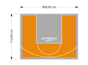 64M2/713X896CM POMARAŃCZOWO-SZARE BOISKO DO KOSZYKÓWKI SPEEDSPORT HEXA POWER PRO