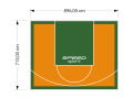 64M2/713X896CM POMARAŃCZOWO-ZIELONE BOISKO DO KOSZYKÓWKI SPEEDSPORT HEXA POWER PRO