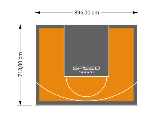 64M2/713X896CM POMARAŃCZOWO-GRAFITOWE BOISKO DO KOSZYKÓWKI SPEEDSPORT HEXA POWER PRO