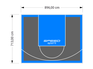 64M2/713X896CM GRAFITOWO-BŁĘKITNE BOISKO DO KOSZYKÓWKI SPEEDSPORT HEXA POWER PRO