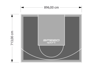 64M2/713X896CM GRAFITOWO-SZARE BOISKO DO KOSZYKÓWKI SPEEDSPORT HEXA POWER PRO