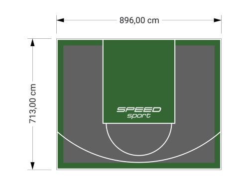 64M2/713X896CM GRAFITOWO-ZIELONE BOISKO DO KOSZYKÓWKI SPEEDSPORT HEXA POWER PRO