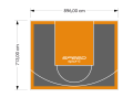 64M2/713X896CM GRAFITOWO-POMARAŃCZOWE BOISKO DO KOSZYKÓWKI SPEEDSPORT HEXA POWER PRO