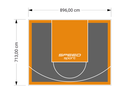 64M2/713X896CM GRAFITOWO-POMARAŃCZOWE BOISKO DO KOSZYKÓWKI SPEEDSPORT HEXA POWER PRO