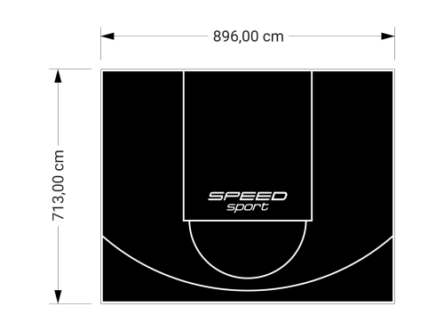 64M2/713X896CM CZARNE BOISKO DO KOSZYKÓWKI SPEEDSPORT HEXA POWER PRO