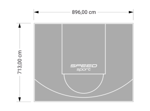 64M2/713X896CM SZARE BOISKO DO KOSZYKÓWKI SPEEDSPORT HEXA POWER PRO