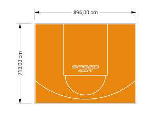 64M2/713X896CM POMARAŃCZOWE BOISKO DO KOSZYKÓWKI SPEEDSPORT HEXA POWER PRO