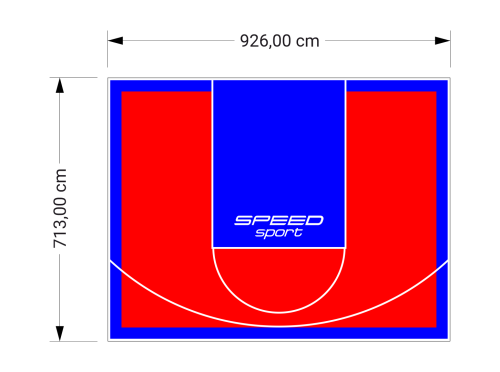 66M2/713X926CM CZERWONO-NIEBIESKIE BOISKO DO KOSZYKÓWKI SPEEDSPORT HEXA POWER PRO