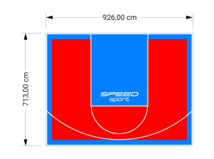 66M2/713X926CM CZERWONO-BŁĘKITNE BOISKO DO KOSZYKÓWKI SPEEDSPORT HEXA POWER PRO