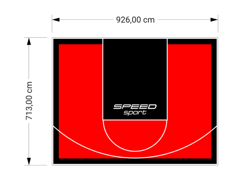 66M2/713X926CM CZERWONO-CZARNE BOISKO DO KOSZYKÓWKI SPEEDSPORT HEXA POWER PRO