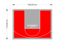 66M2/713X926CM CZERWONO-SZARE BOISKO DO KOSZYKÓWKI SPEEDSPORT HEXA POWER PRO
