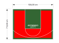 66M2/713X926CM CZERWONO-ZIELONE BOISKO DO KOSZYKÓWKI SPEEDSPORT HEXA POWER PRO