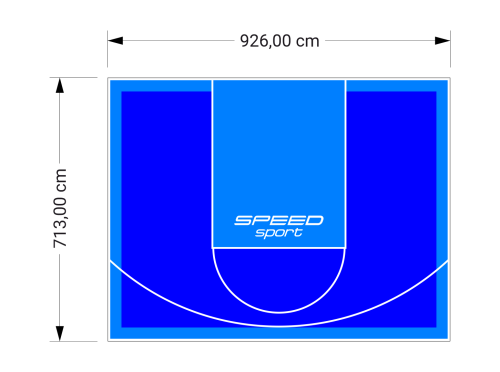 66M2/713X926CM NIEBIESKO-BŁĘKITNE BOISKO DO KOSZYKÓWKI SPEEDSPORT HEXA POWER PRO