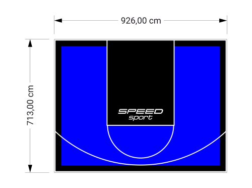 66M2/713X926CM NIEBIESKO-CZARNE BOISKO DO KOSZYKÓWKI SPEEDSPORT HEXA POWER PRO