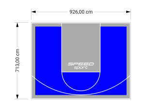 66M2/713X926CM NIEBIESKO-SZARE BOISKO DO KOSZYKÓWKI SPEEDSPORT HEXA POWER PRO
