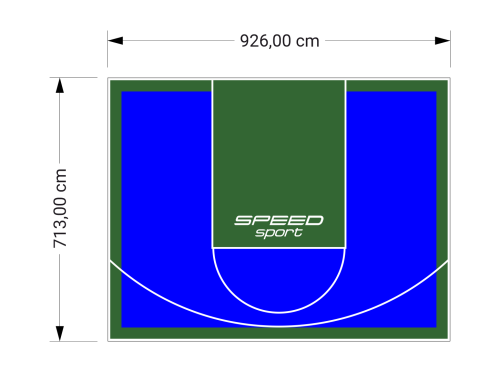 66M2/713X926CM NIEBIESKO-ZIELONE BOISKO DO KOSZYKÓWKI SPEEDSPORT HEXA POWER PRO