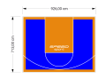 66M2/713X926CM NIEBIESKO-POMARAŃCZOWE BOISKO DO KOSZYKÓWKI SPEEDSPORT HEXA POWER PRO