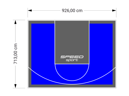 66M2/713X926CM NIEBIESKO-GRAFITOWE BOISKO DO KOSZYKÓWKI SPEEDSPORT HEXA POWER PRO