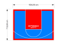 66M2/713X926CM BŁĘKITNO-CZERWONE BOISKO DO KOSZYKÓWKI SPEEDSPORT HEXA POWER PRO