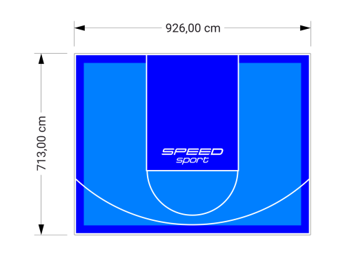66M2/713X926CM BŁĘKITNO-NIEBIESKIE BOISKO DO KOSZYKÓWKI SPEEDSPORT HEXA POWER PRO