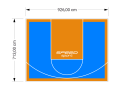 66M2/713X926CM BŁĘKITNO-POMARAŃCZOWE BOISKO DO KOSZYKÓWKI SPEEDSPORT HEXA POWER PRO
