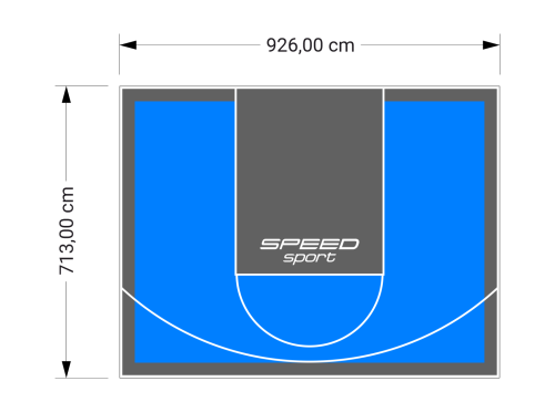 66M2/713X926CM BŁĘKITNO-GRAFITOWE BOISKO DO KOSZYKÓWKI SPEEDSPORT HEXA POWER PRO