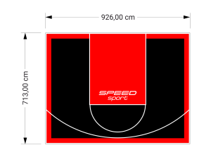 66M2/713X926CM CZARNO-CZERWONE BOISKO DO KOSZYKÓWKI SPEEDSPORT HEXA POWER PRO