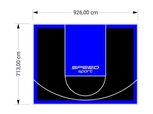 66M2/713X926CM CZARNO-NIEBIESKIE BOISKO DO KOSZYKÓWKI SPEEDSPORT HEXA POWER PRO