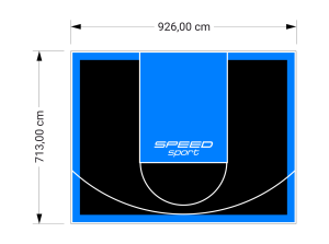 66M2/713X926CM CZARNO-BŁĘKITNE BOISKO DO KOSZYKÓWKI SPEEDSPORT HEXA POWER PRO